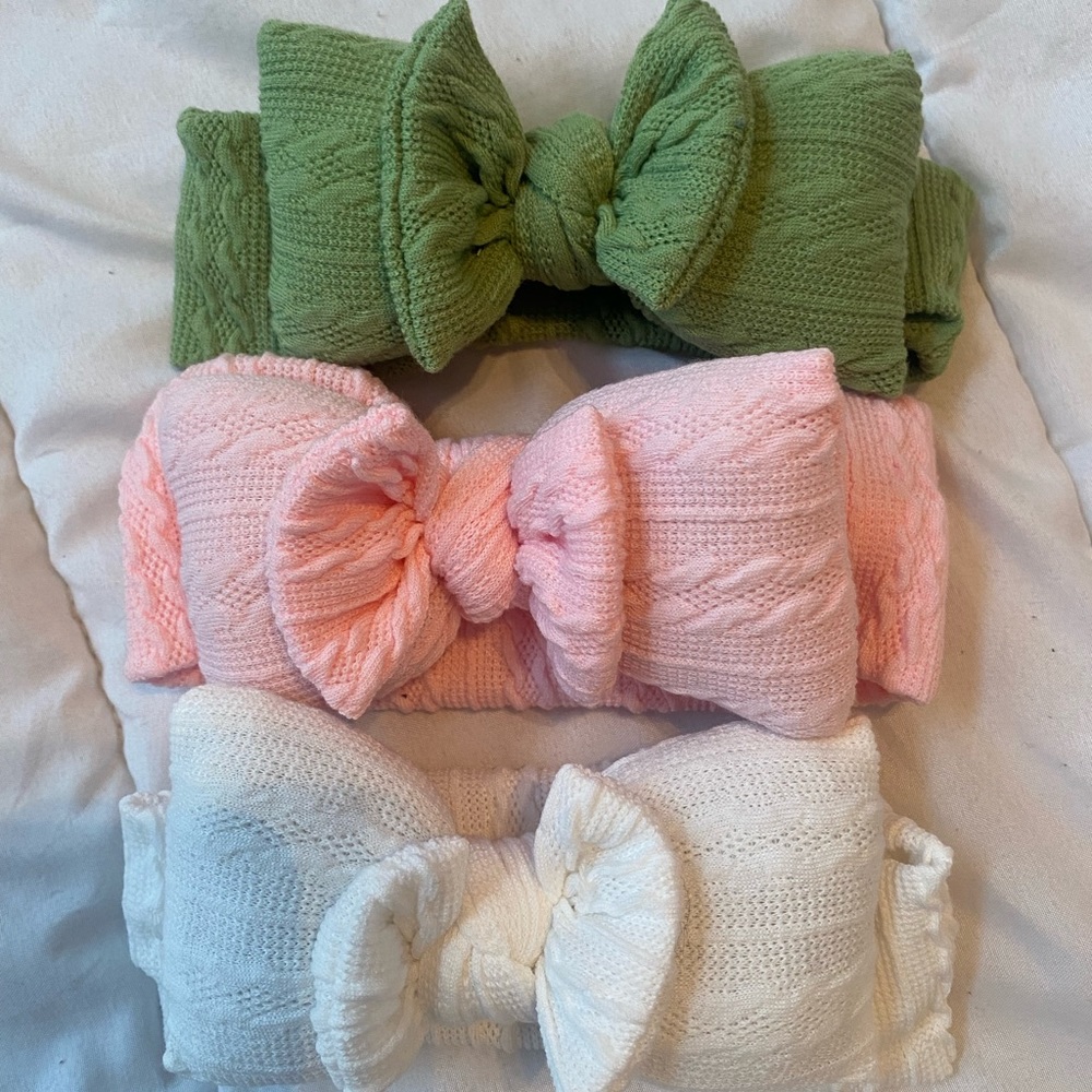 3 piece baby girl headband